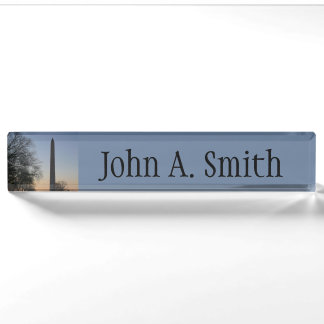 Washington Monument at Sunset in DC Nameplate