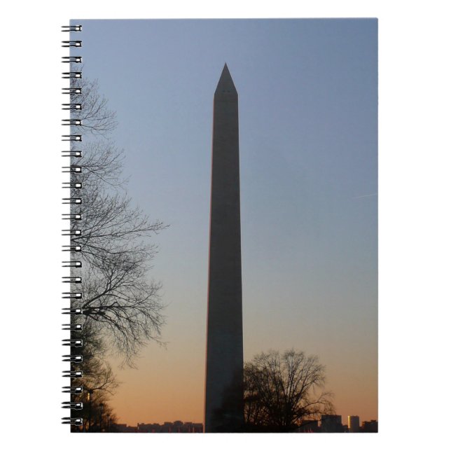Washington Monument at Sunset in DC Notebook (Front)