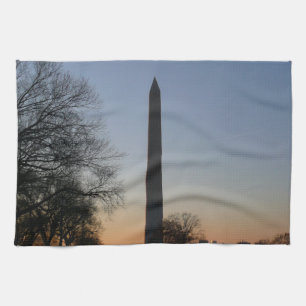 Washington Monument at Sunset in DC Tea Towel