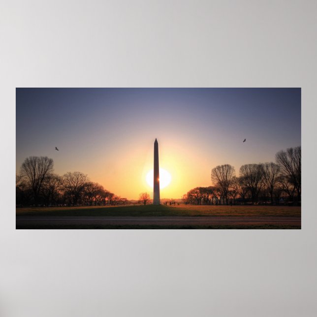 Washington Monument at Sunset Poster (Front)