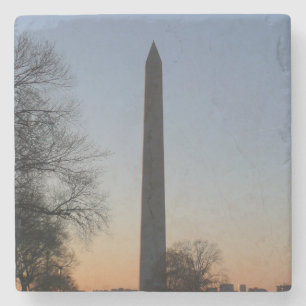Washington Monument at Sunset Stone Coaster