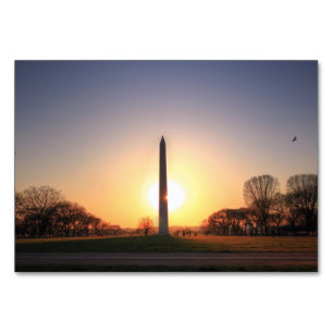 Washington Monument at Sunset Table Number