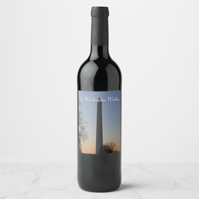 Washington Monument at Sunset Wine Label (Front)