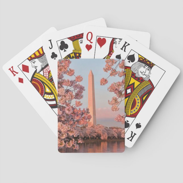 Washington Monument - Cherry Blossoms Playing Cards (Back)