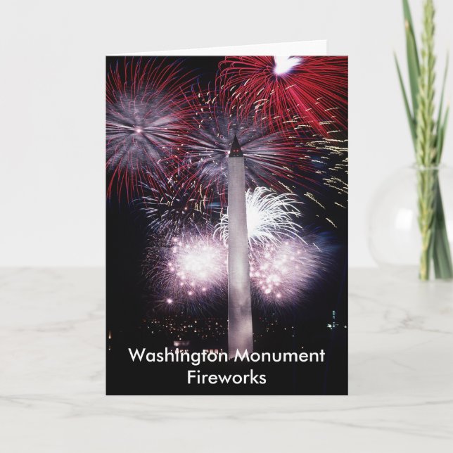 Washington Monument Fireworks Holiday Card (Front)