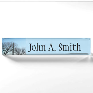 Washington Monument in Winter I Landscape Nameplate