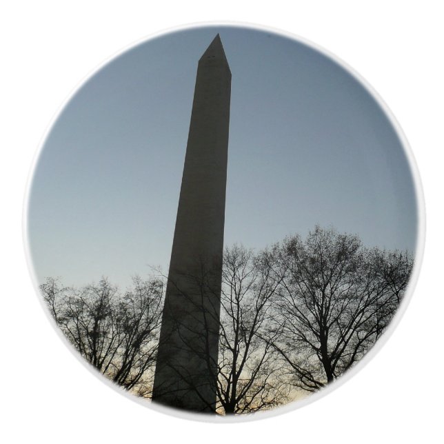 Washington Monument in Winter II Landscape Ceramic Knob (Front)