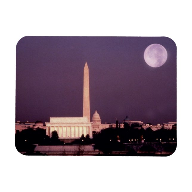 Washington Monument, the Capitol and Jefferson Magnet (Horizontal)