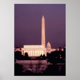 Washington Monument, the Capitol and Jefferson Poster