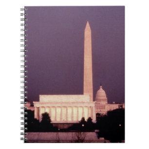 Washington Monument, the Capitol and Jefferson Spiral Notebook