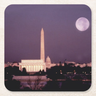 Washington Monument, the Capitol and Jefferson Square Paper Coaster