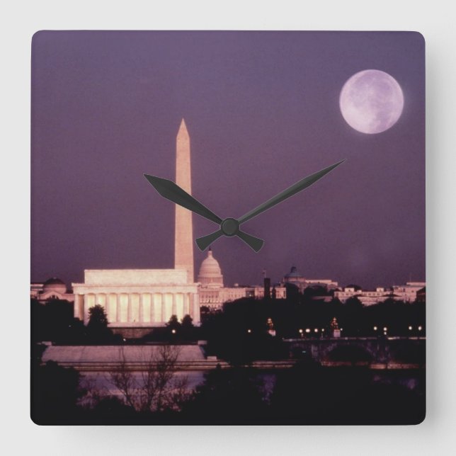 Washington Monument, the Capitol and Jefferson Square Wall Clock (Front)