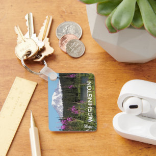 Washington Mount Rainier Wildflowers Photo Key Ring