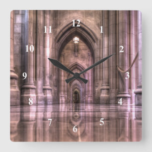 Washington National Cathedral Reflections Square Wall Clock