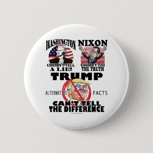 Washington Nixon Dump Trump Liar  6 Cm Round Badge (Front)