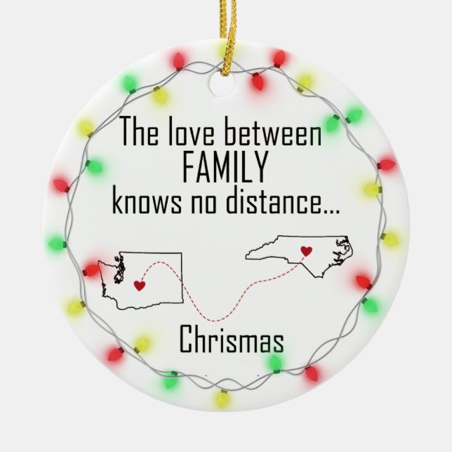 Washington North Carolina Family Ornament (Front)