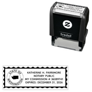 Washington Notary Public Self Inking Rubber Stamp