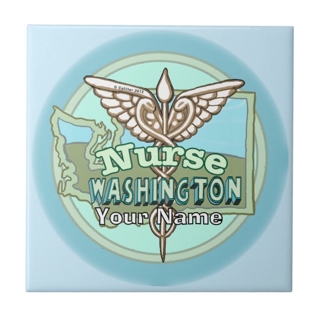 Washington Nurse Caduceus Tile (Front)
