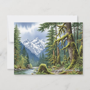 Washington olympic national park hoh rainforest postcard