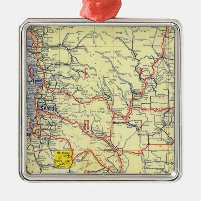 Washington, Oregon, Idaho Metal Tree Decoration (Front)