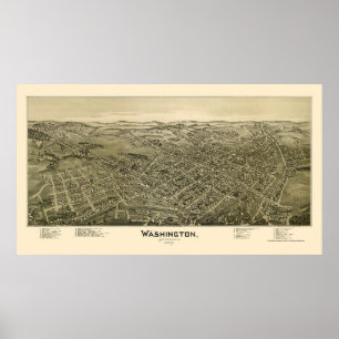 Washington, PA Panoramic Map - 1897 Poster