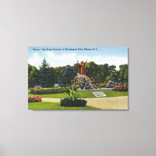 Washington Park View of the Kings Fountain, Canvas Print