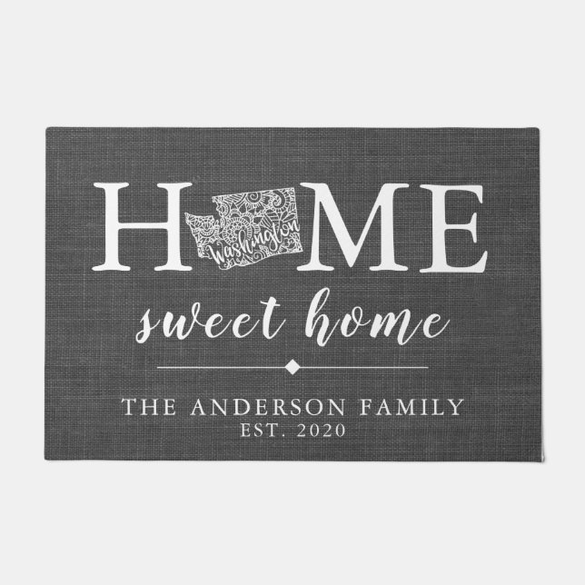 WASHINGTON Personalised State Doormat (Front)
