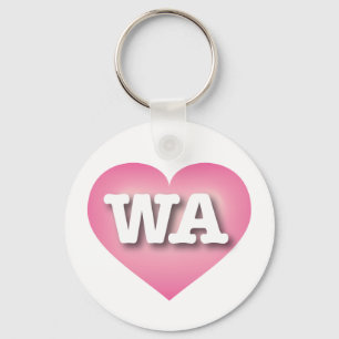 Washington Pink Fade Heart - I love WA Key Ring
