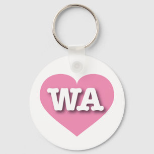 Washington Pink Heart  - I love WA Key Ring