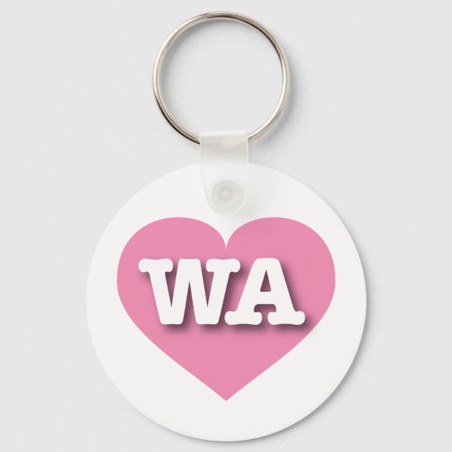 Washington Pink Heart  - I love WA Key Ring (Front)