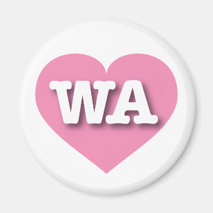 Washington Pink Heart  - I love WA Magnet