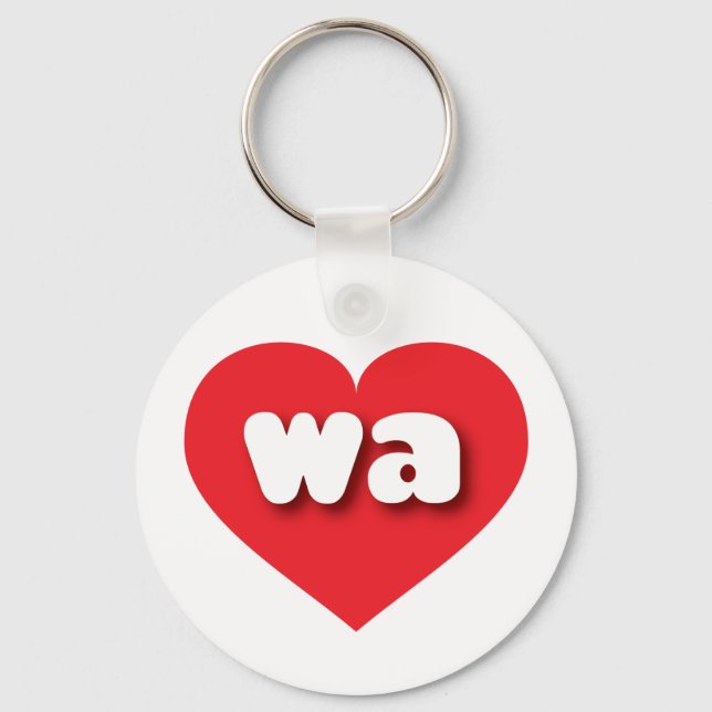 Washington red heart - I love wa Key Ring (Front)