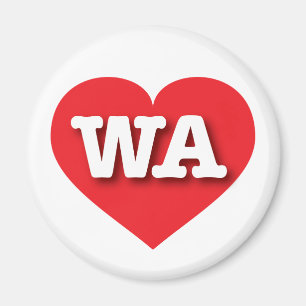 Washington Red Heart - I love WA Magnet