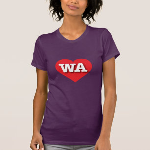 Washington Red Heart - I love WA T-Shirt