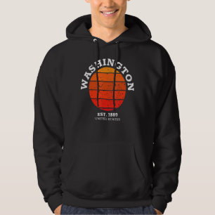 Washington Retro Sunset Vintage Sports Wa Hoodie