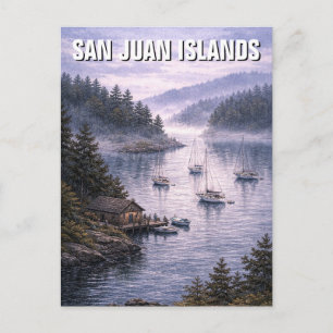 Washington san juan islands travel postcard