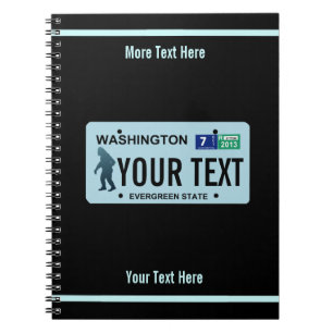 Washington Sasquatch License Plate Notebook