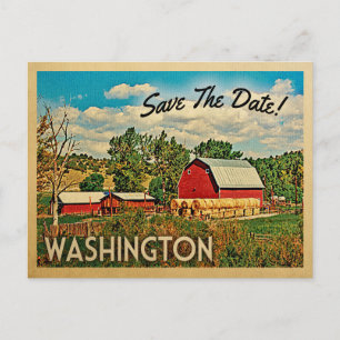 Washington Save The Date Farm Barn Rustic Announcement Postcard