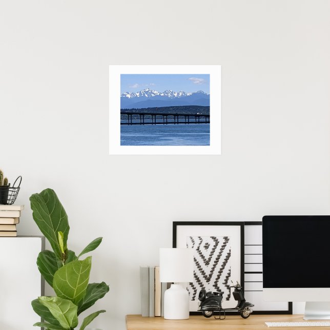Washington Scenic Olympic Mountains View Poster (Home Office)