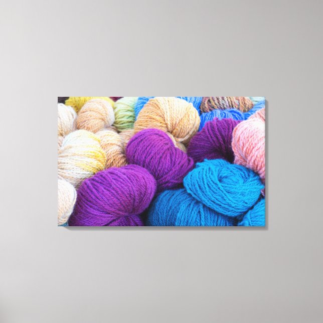 Washington, Seabeck. Balls of colourful yarn Canvas Print (Front)