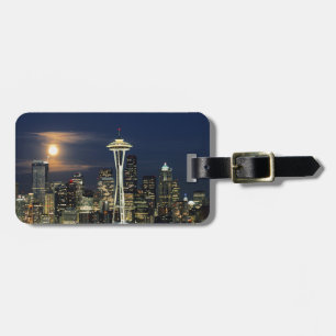 Washington, Seattle, Skyline at night from Kerry 1 Luggage Tag