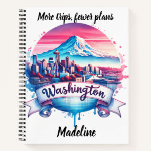 Washington skyline at sunset notebook