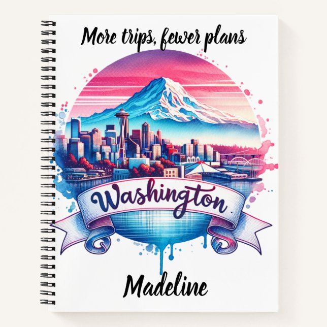 Washington skyline at sunset notebook (Front)