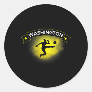 Washington Soccer Fan Support Stadium Show Your Sp Classic Round Sticker