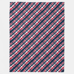 Washington Sports Fan Blue White Red Plaid Fleece Blanket