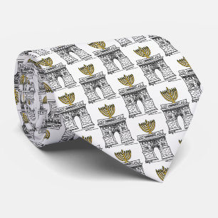 Washington Square Hanukkah Menorah NYC Holiday Tie