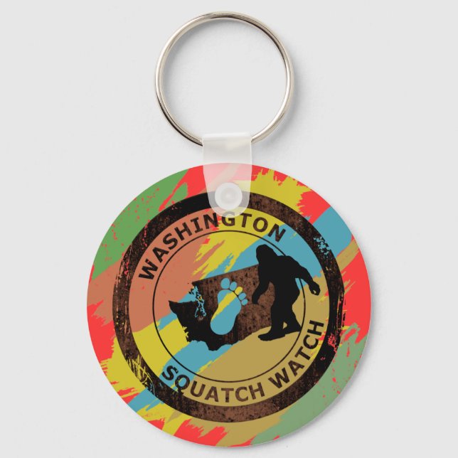 Washington Squatch Watch Key Ring (Front)