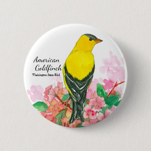 Washington State Bird American Goldfinch 6 Cm Round Badge