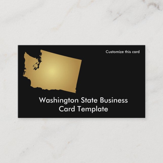 Washington State Business Card Metallic Gold (Front)