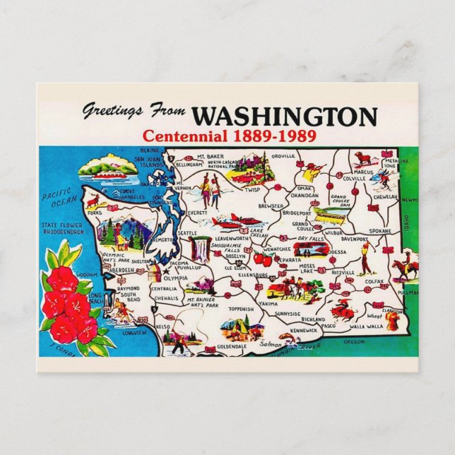 Washington State Centennial Postcard (Front)
